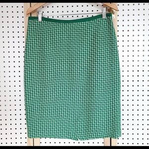 Talbots Tweed Pencil Skirt Basketweave Green